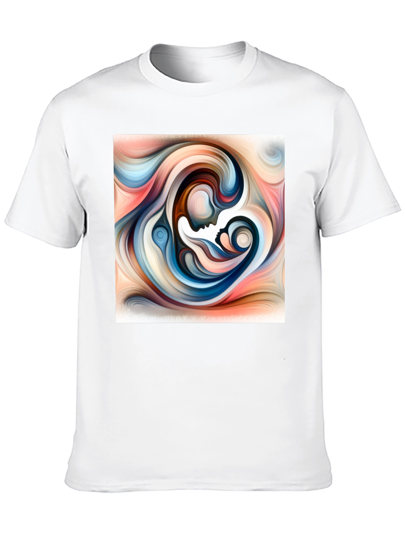 Abstract Mother Child Art T-Shirt - Unisex Black Tee