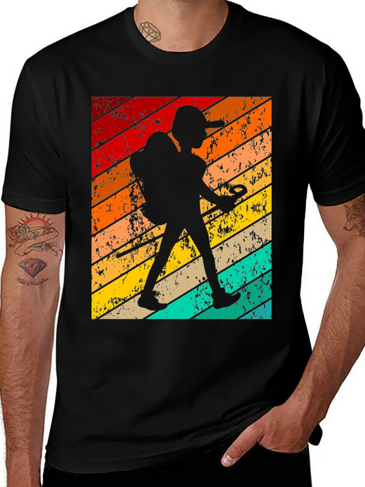Retro Hiker Graphic Tee - Vintage Style Adventure T-Shirt