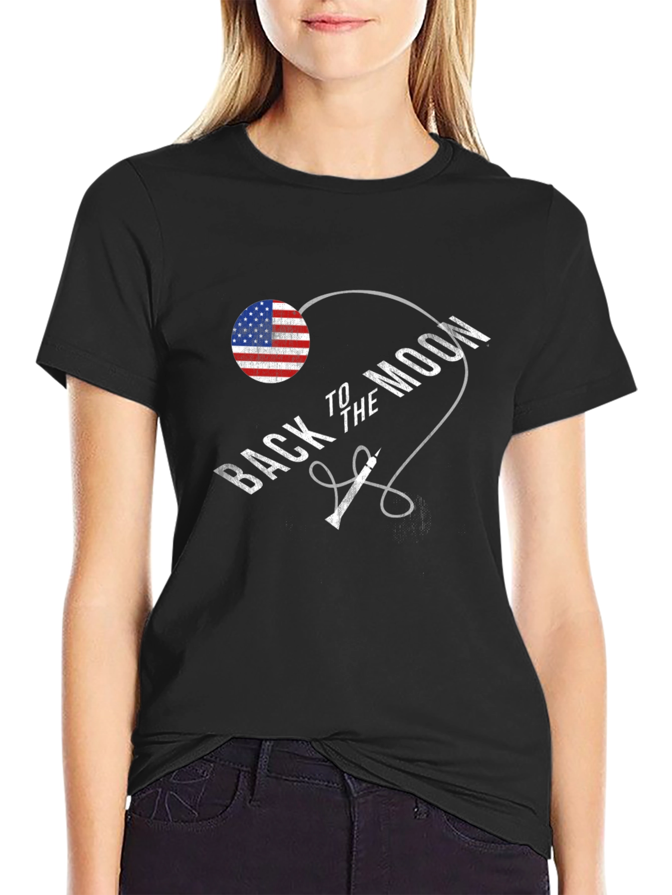 Back to the Moon T-Shirt - Patriotic Design