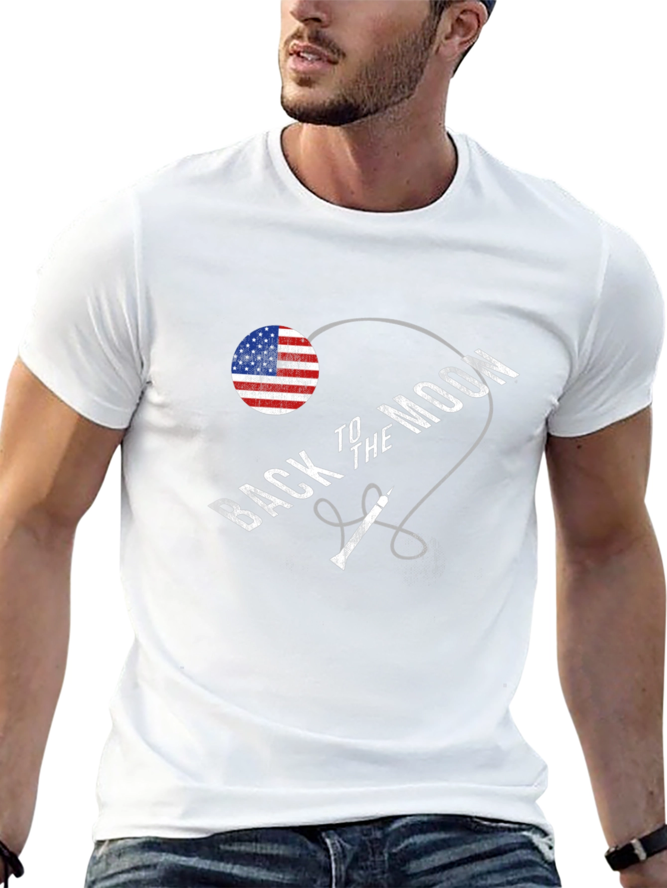 Back to the Moon T-Shirt - Patriotic Design