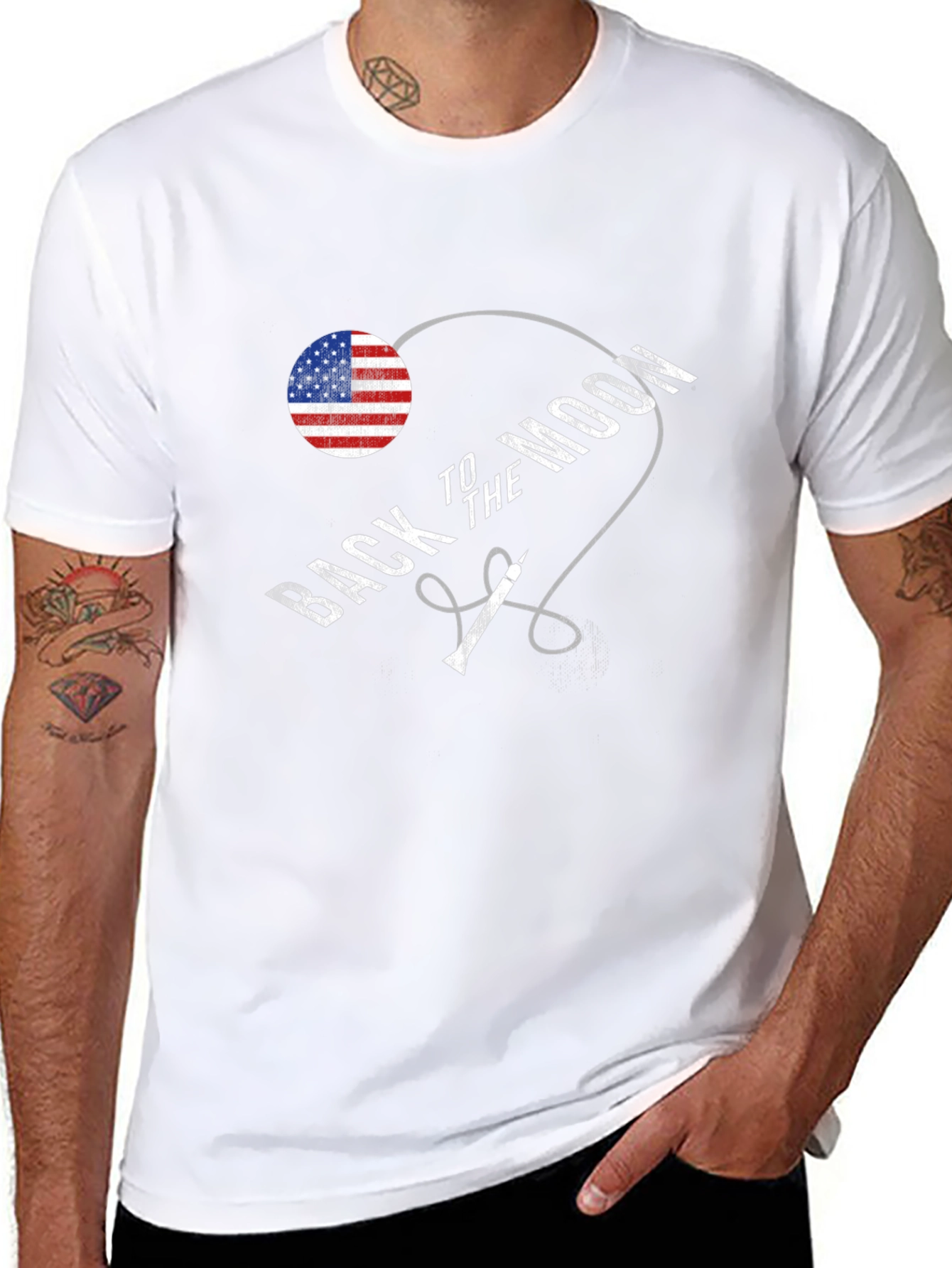 Back to the Moon T-Shirt - Patriotic Design
