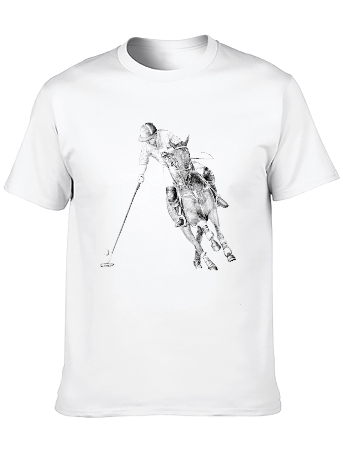 Black Polo Player Graphic Tee - Classic Style