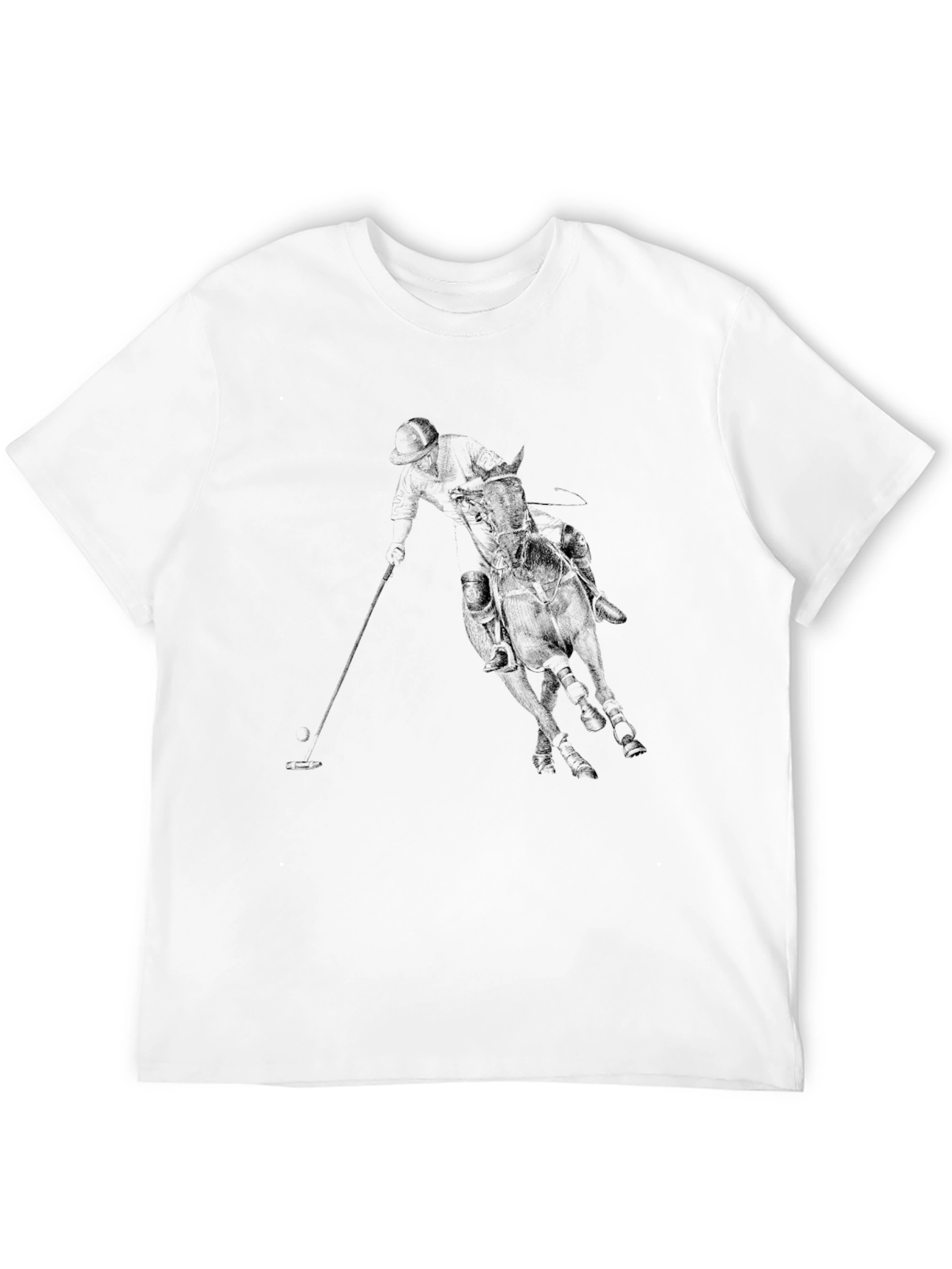 Black Polo Player Graphic Tee - Classic Style
