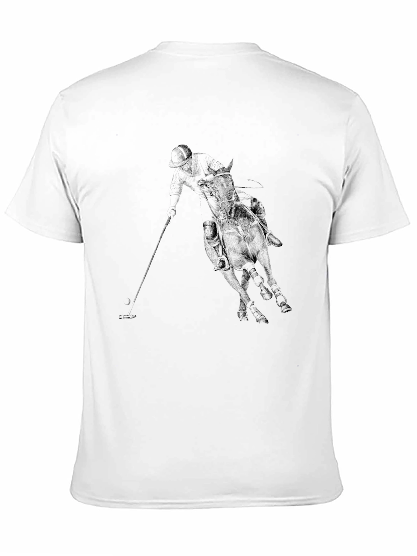 Black Polo Player Graphic Tee - Classic Style
