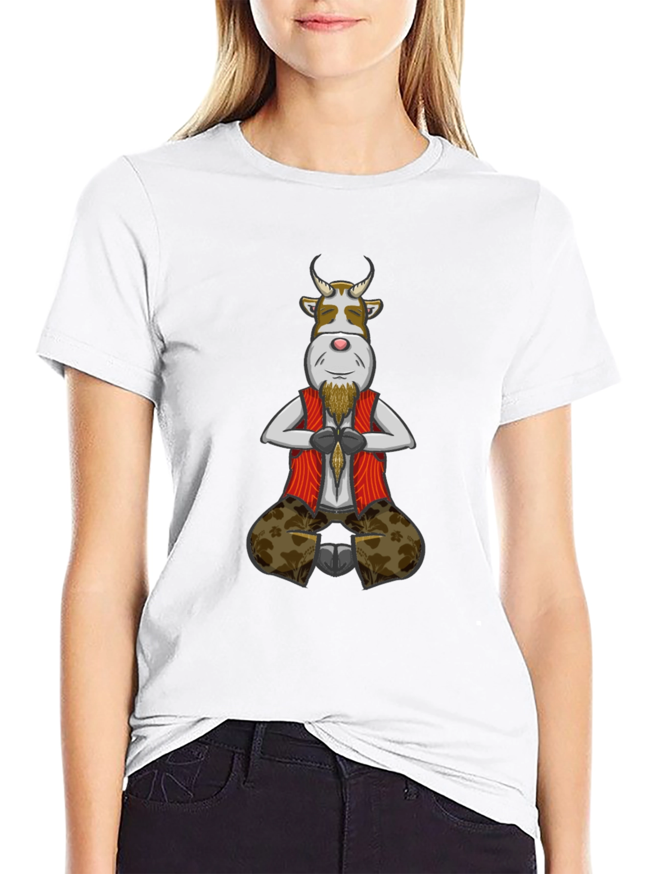 Zen Cow T-Shirt - Meditating Bull Design