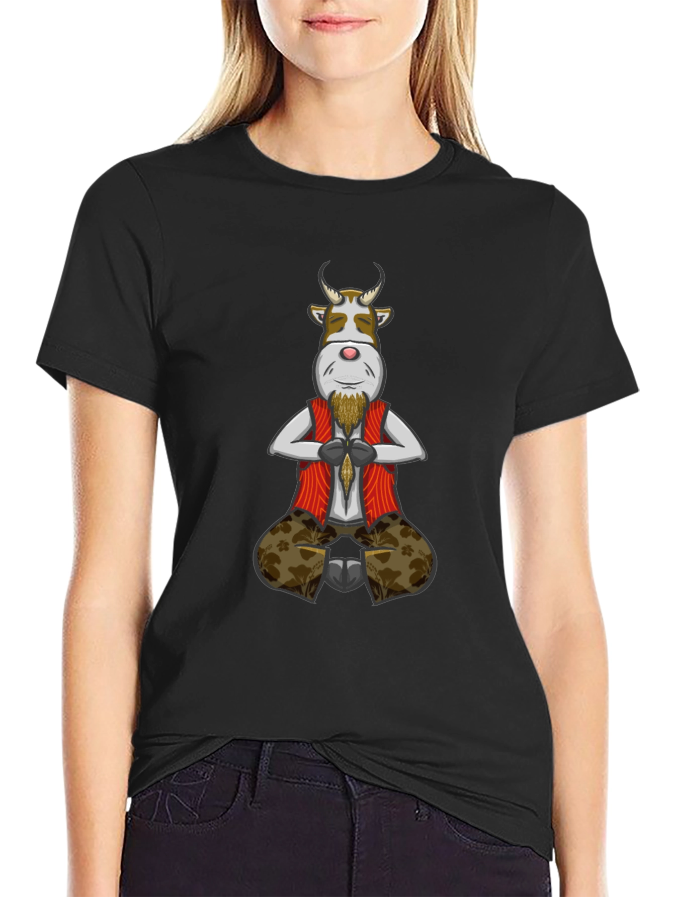 Zen Cow T-Shirt - Meditating Bull Design
