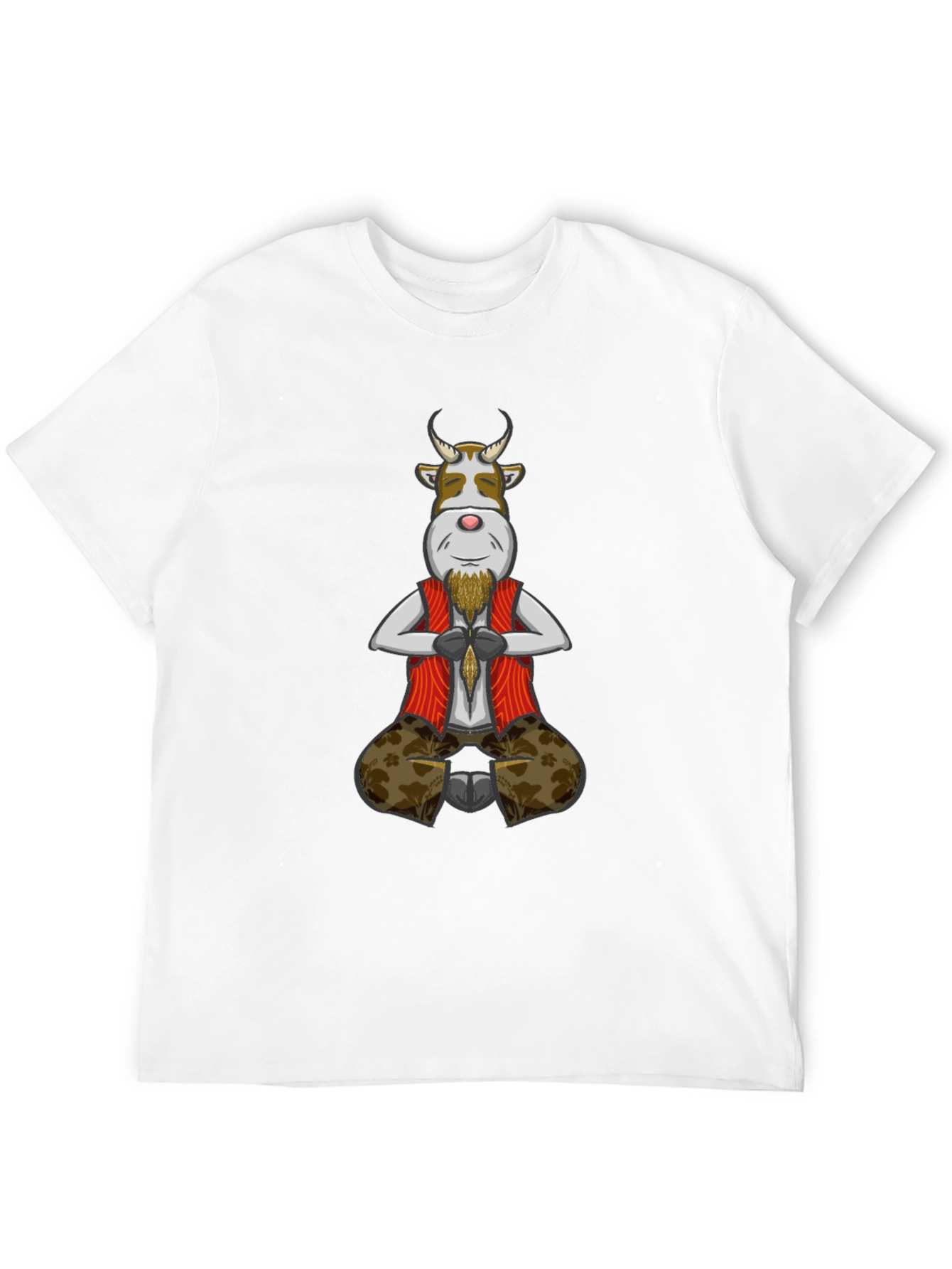 Zen Cow T-Shirt - Meditating Bull Design