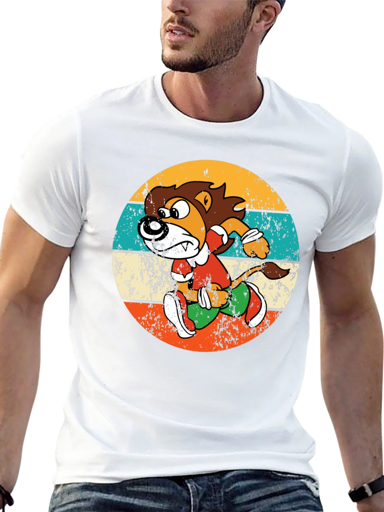 Retro Running Lion Graphic Tee