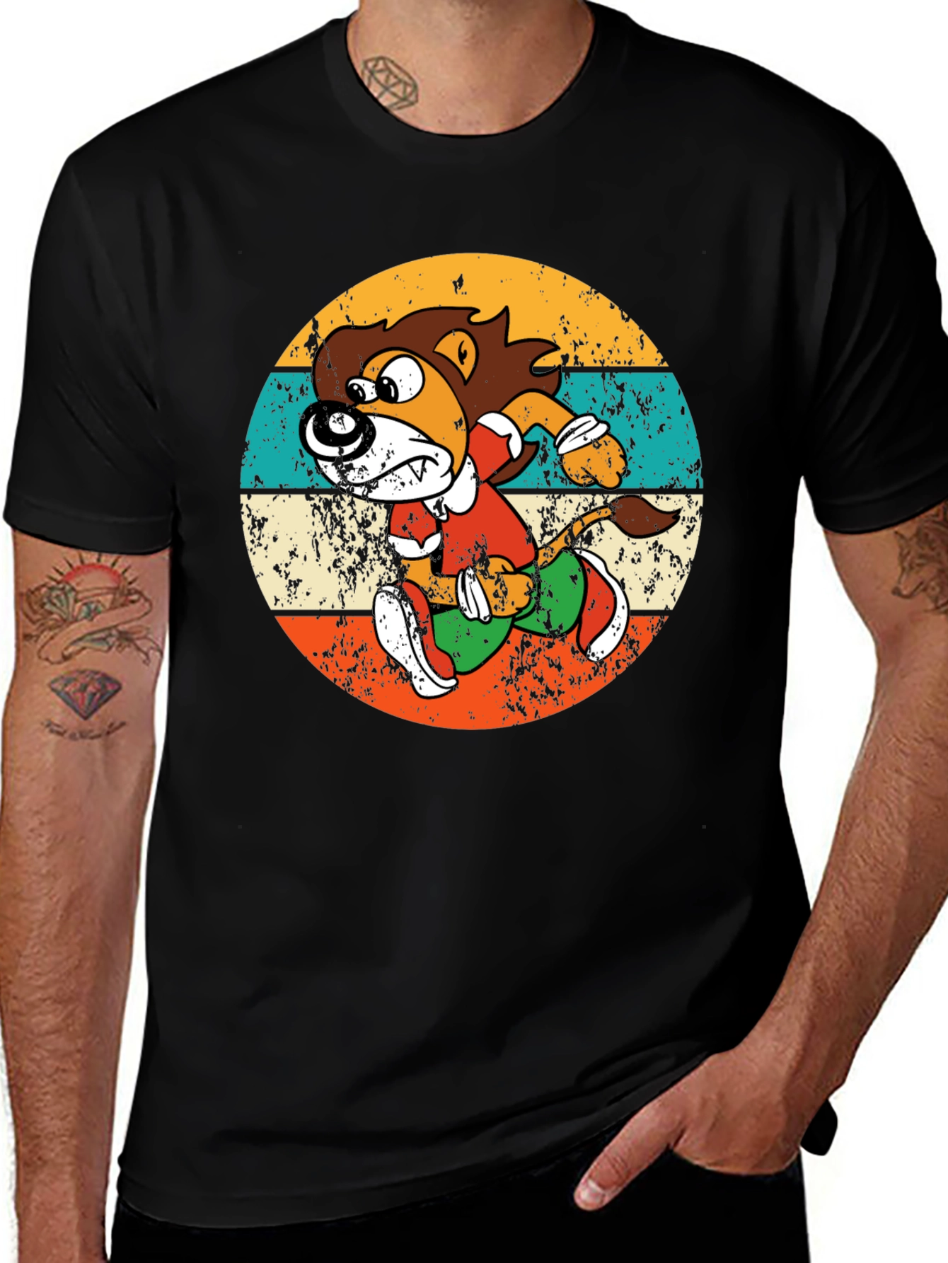 Retro Running Lion Graphic Tee