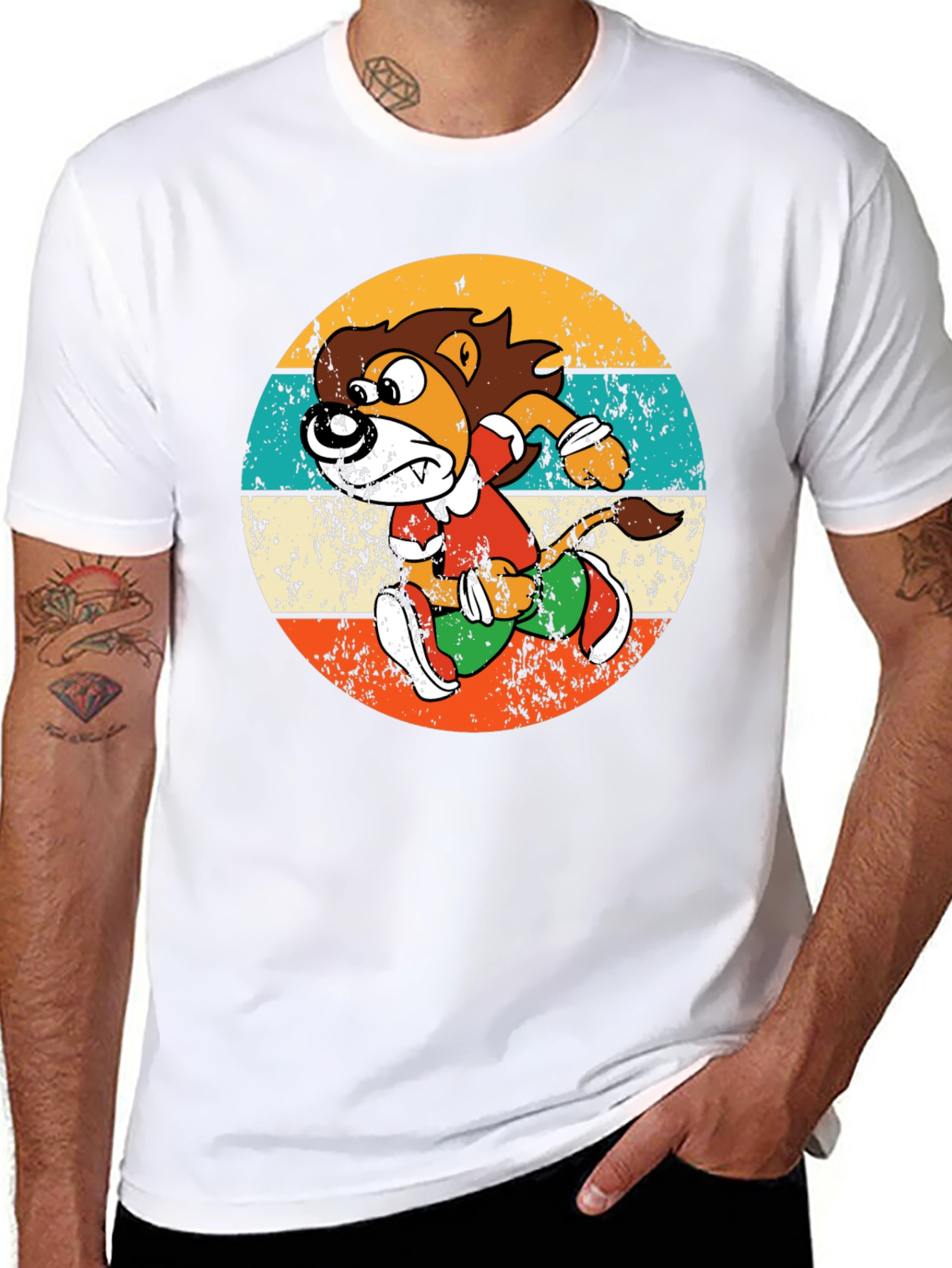 Retro Running Lion Graphic Tee