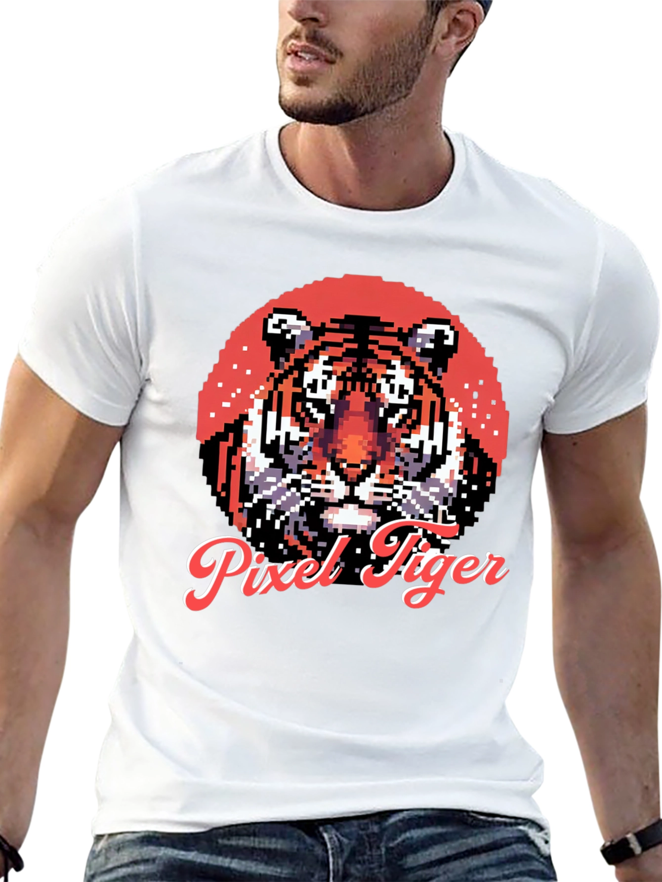 Pixel Tiger Graphic Tee - Cool Retro Style