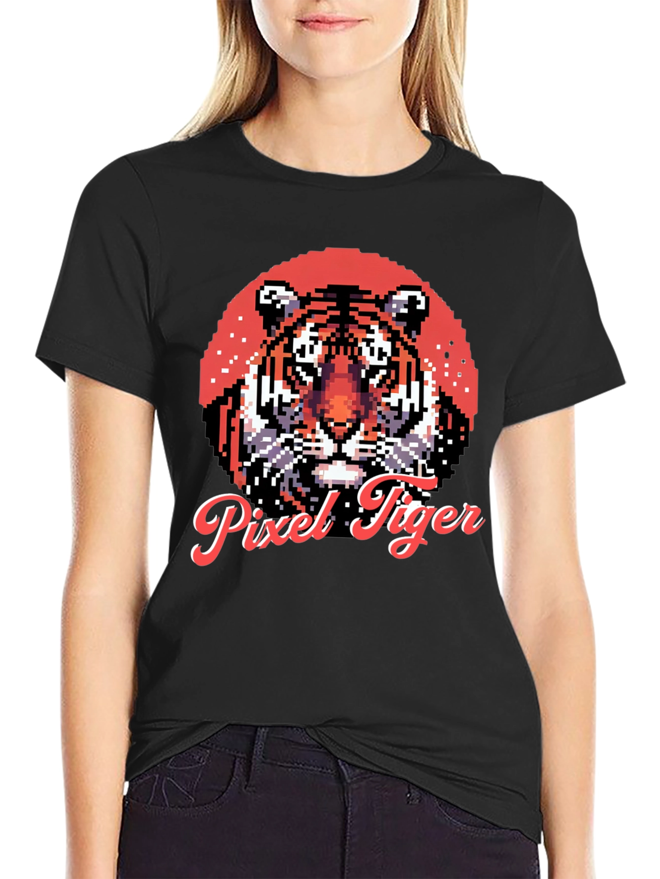 Pixel Tiger Graphic Tee - Cool Retro Style