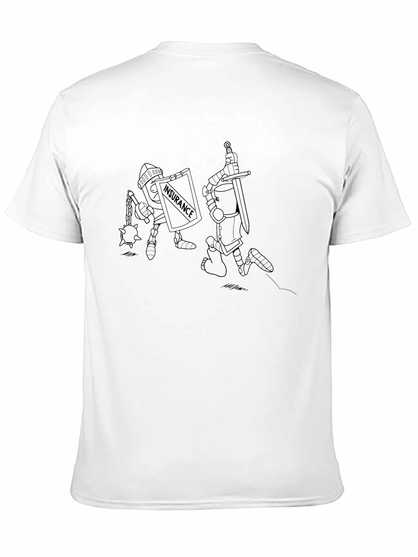 Humorous Insurance Knight Black T-Shirt