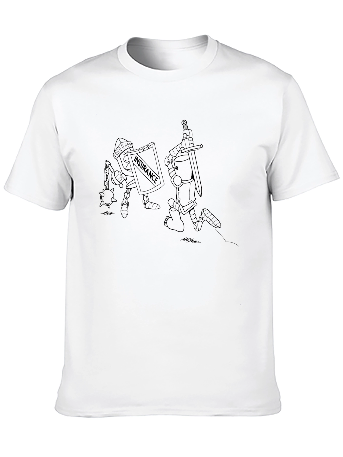 Humorous Insurance Knight Black T-Shirt