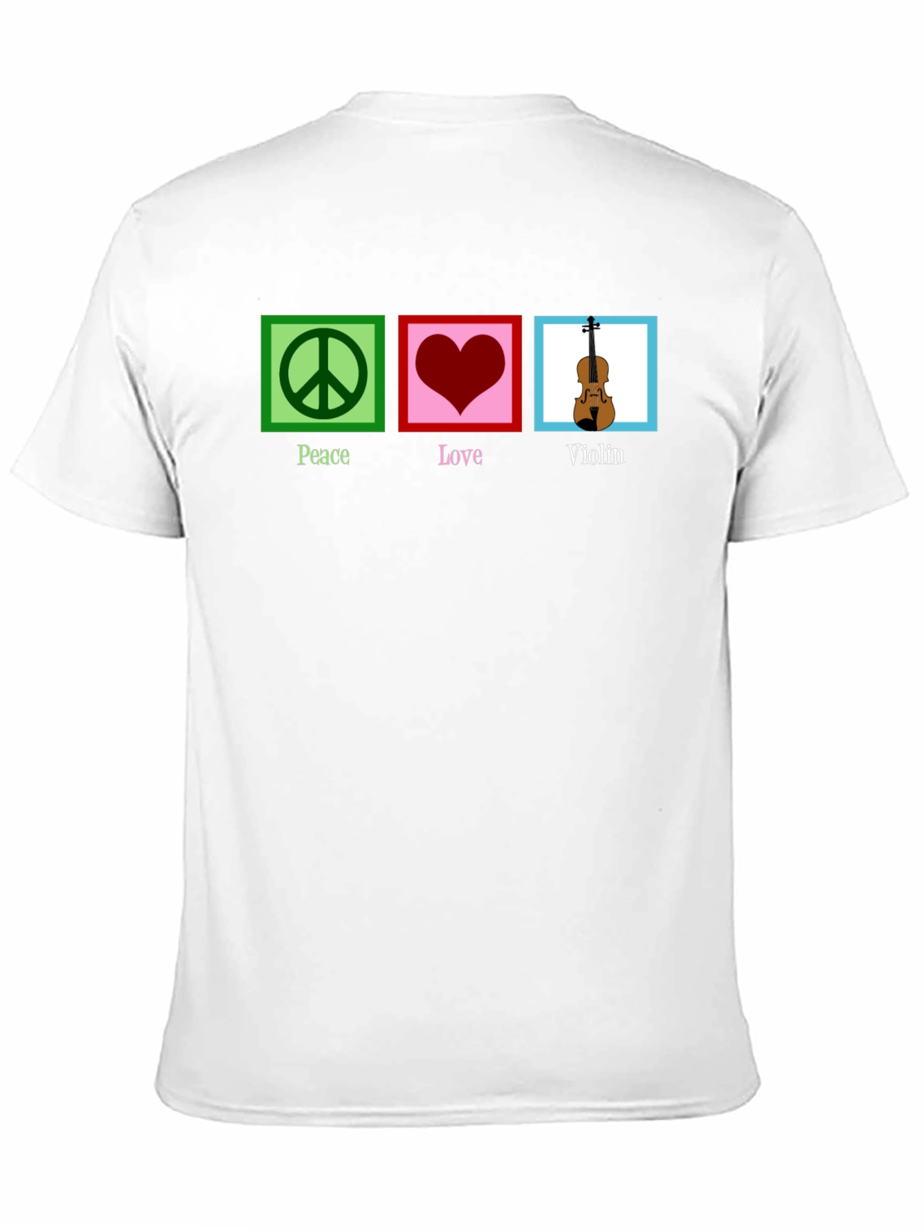 Peace Love Violin Black Graphic T-Shirt