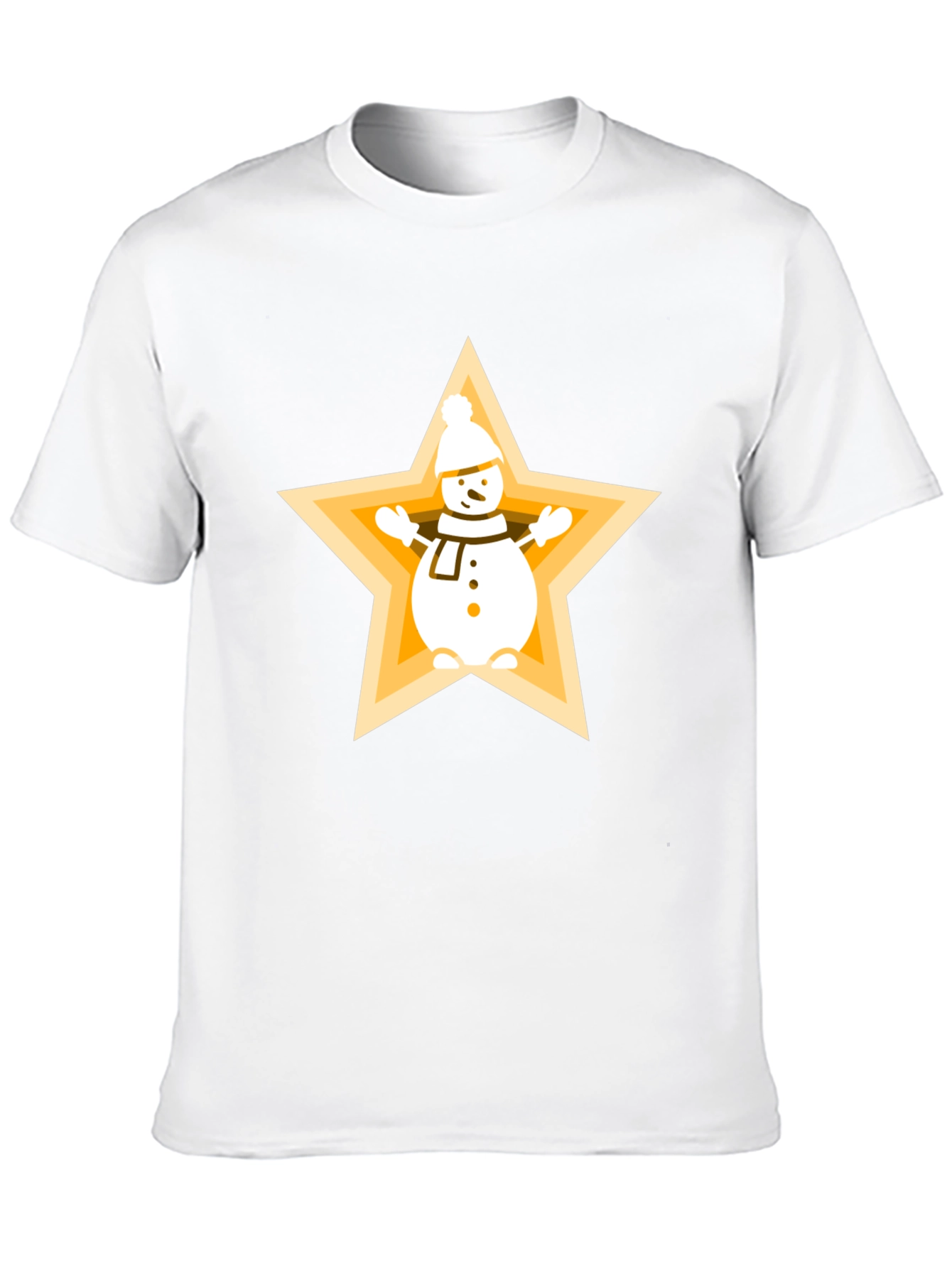 Snowman Star Graphic Tee - Festive Holiday Style