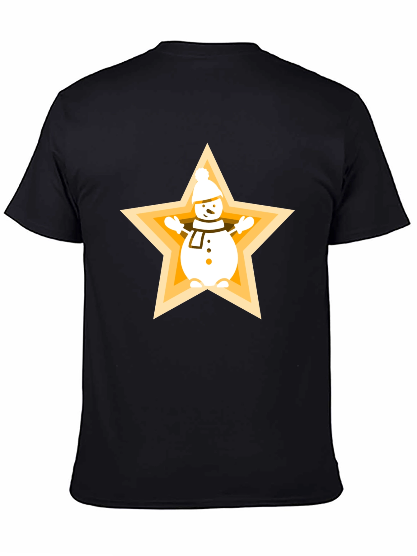Snowman Star Graphic Tee - Festive Holiday Style