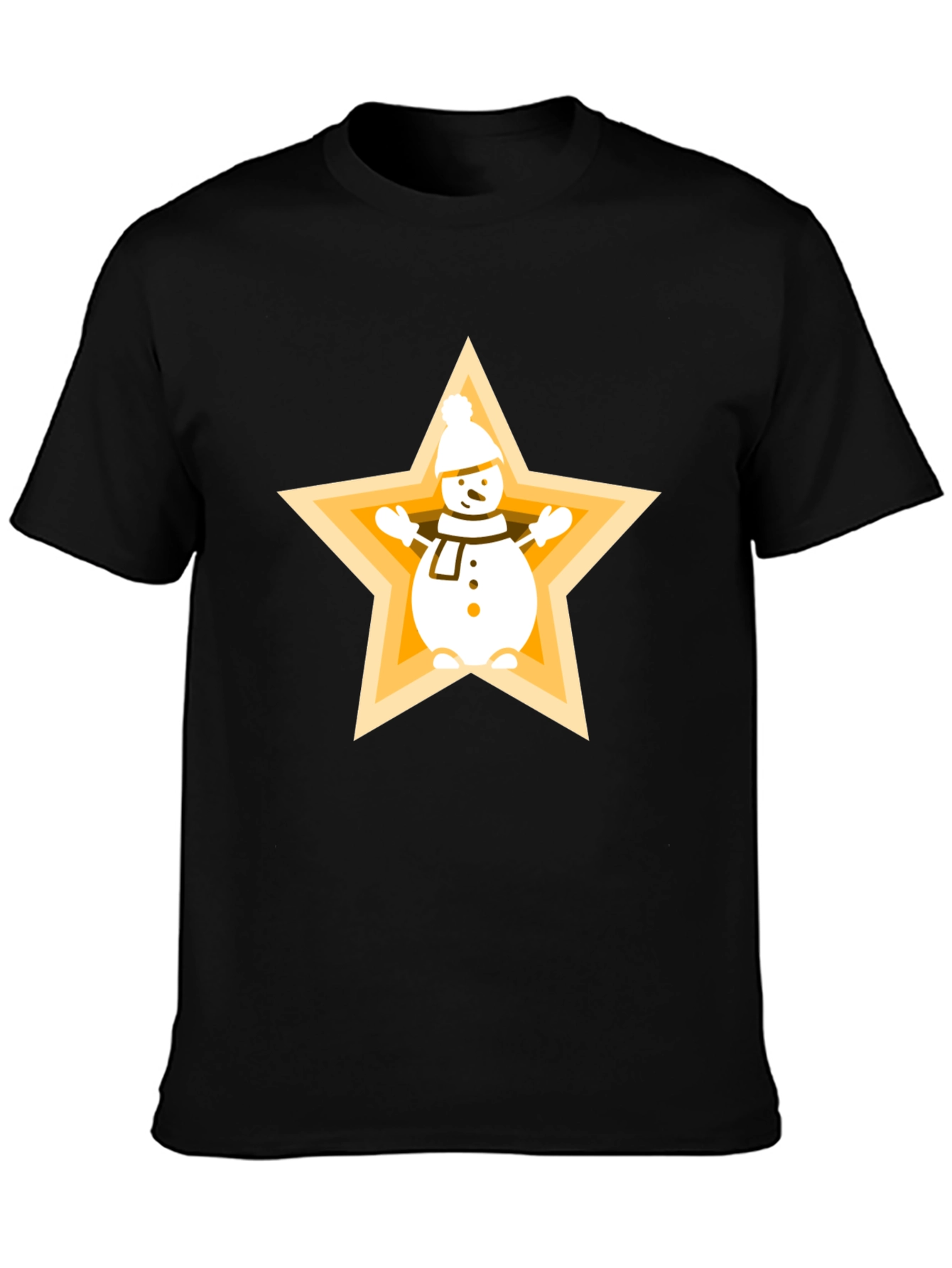 Snowman Star Graphic Tee - Festive Holiday Style