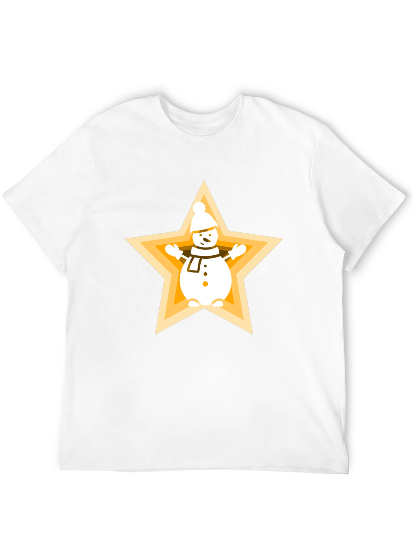 Snowman Star Graphic Tee - Festive Holiday Style