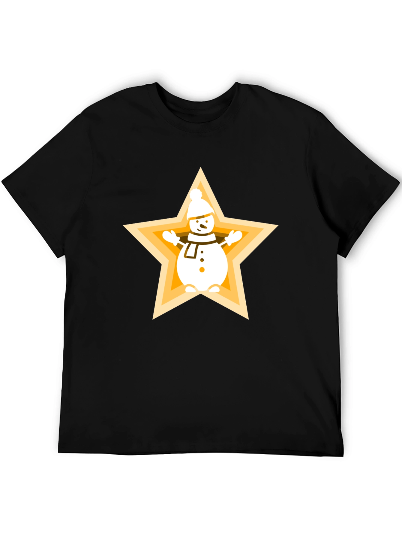 Snowman Star Graphic Tee - Festive Holiday Style