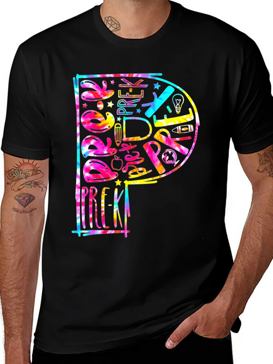 Pre-K Teacher Tie Dye Graphic T-Shirt