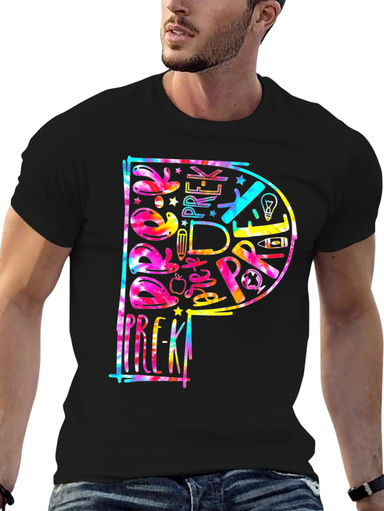 Pre-K Teacher Tie Dye Graphic T-Shirt