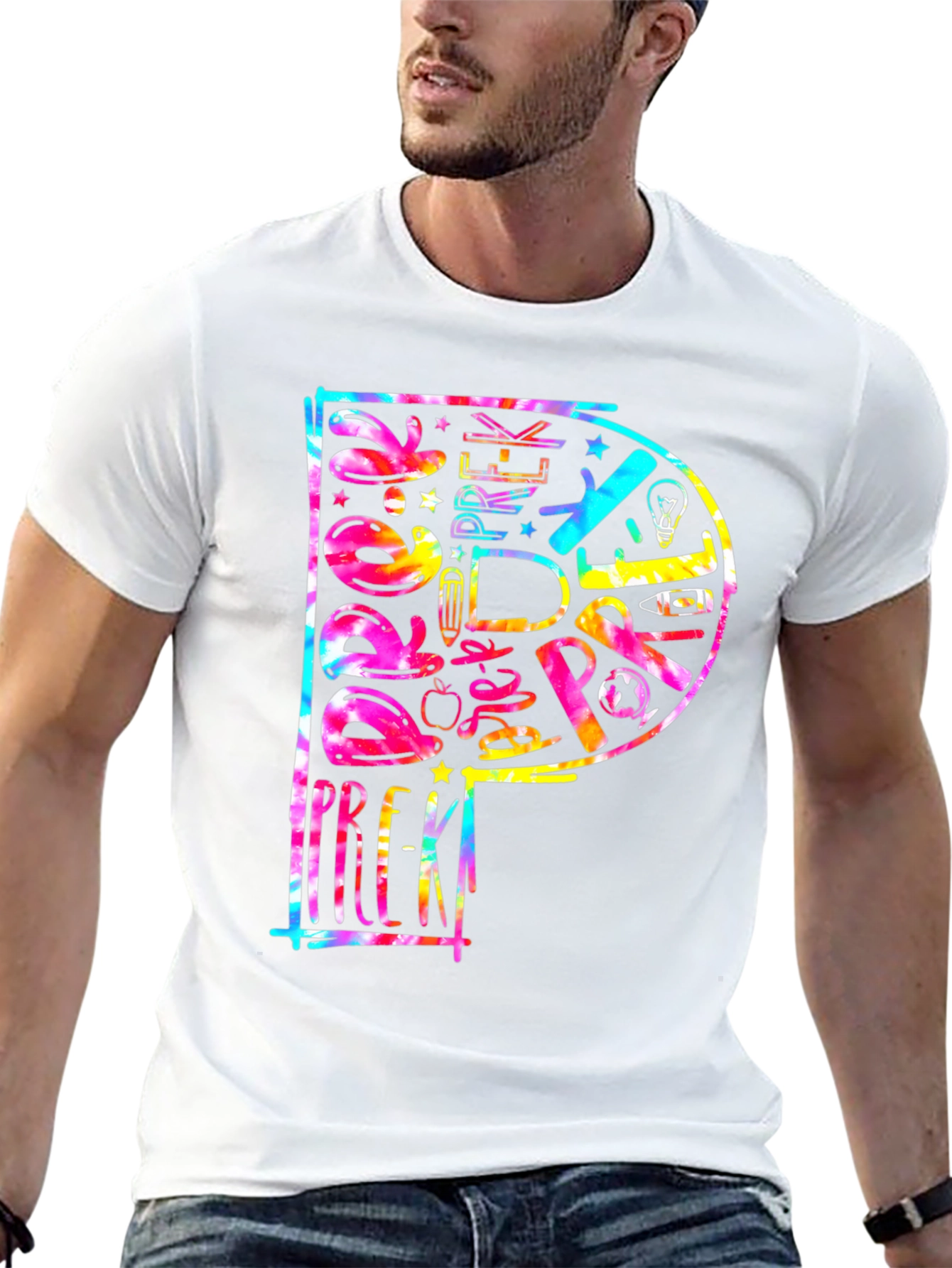 Pre-K Teacher Tie Dye Graphic T-Shirt