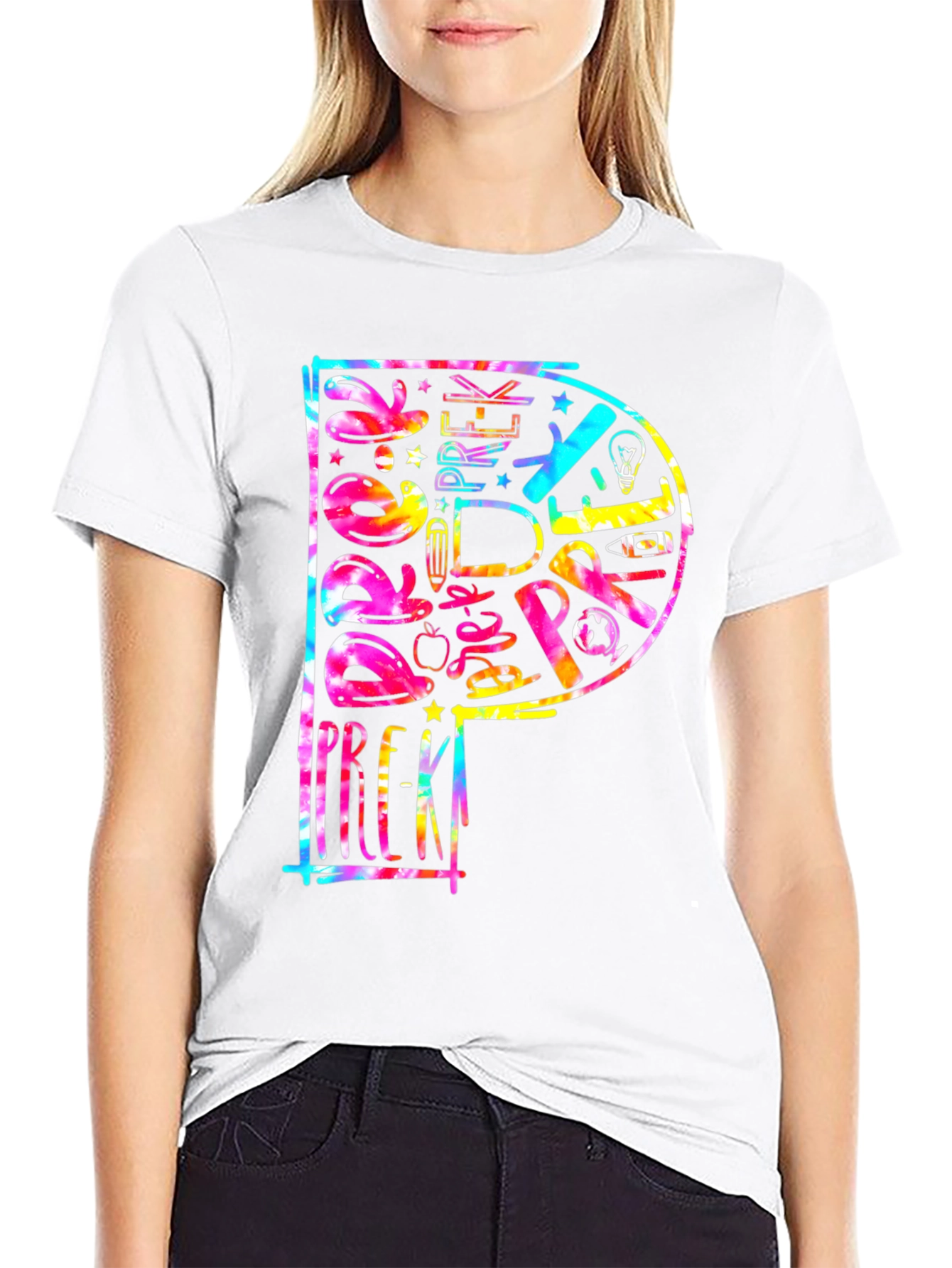 Pre-K Teacher Tie Dye Graphic T-Shirt