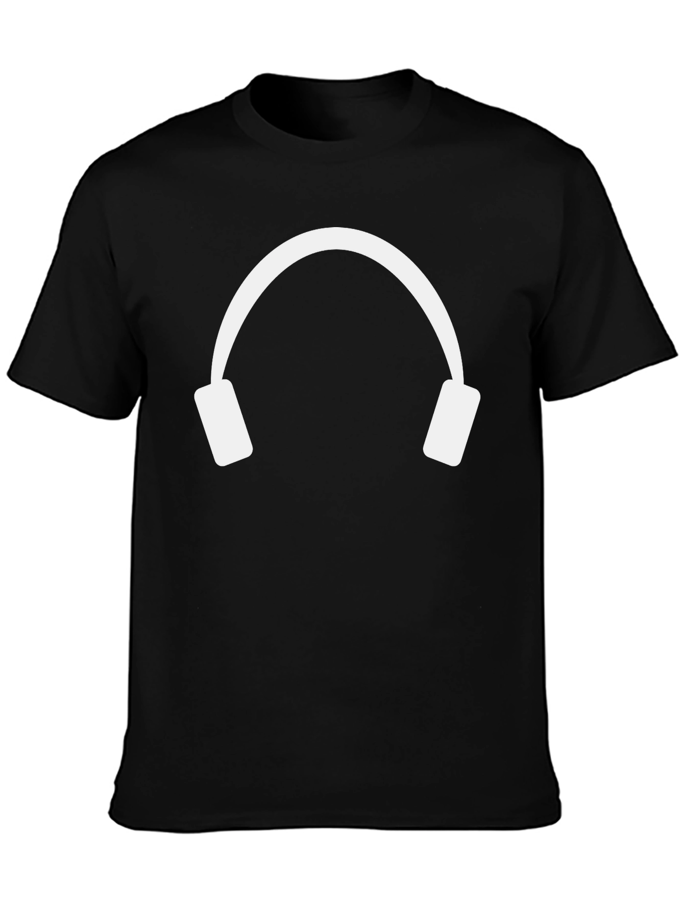 Minimalist Headphones Graphic Tee - Black