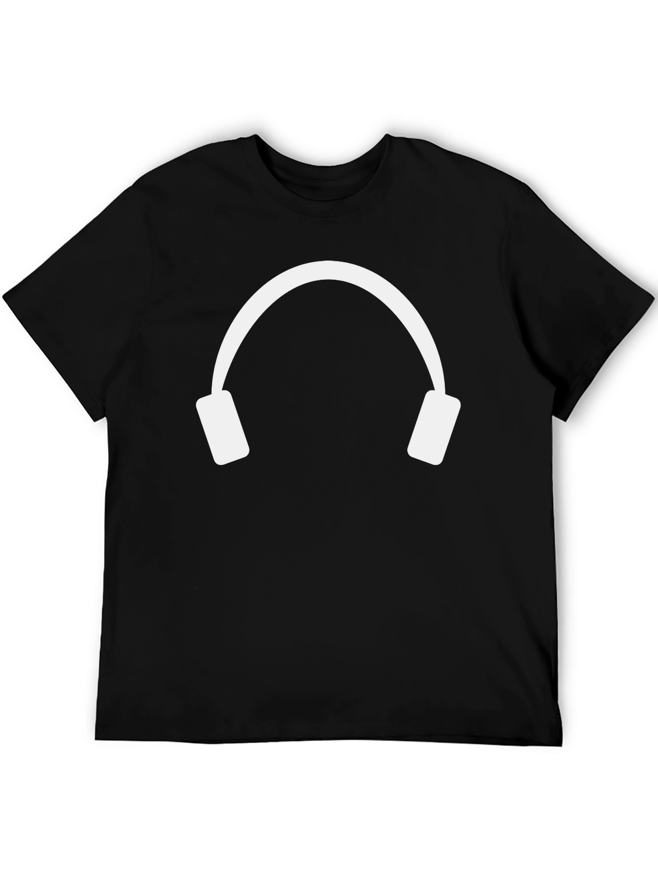 Minimalist Headphones Graphic Tee - Black