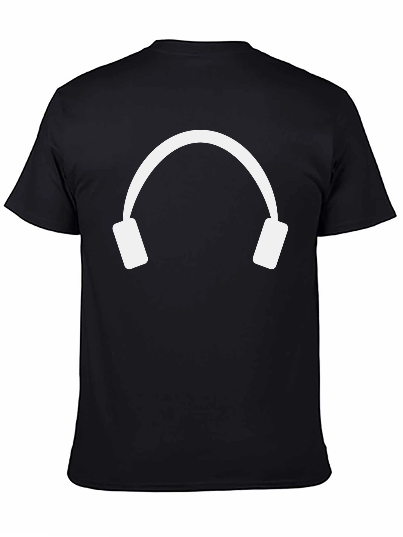Minimalist Headphones Graphic Tee - Black