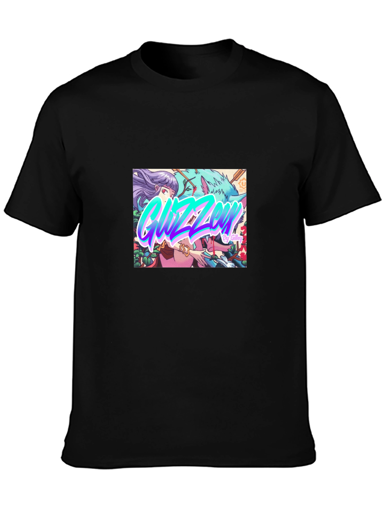Guzzen Anime Art Black T-Shirt