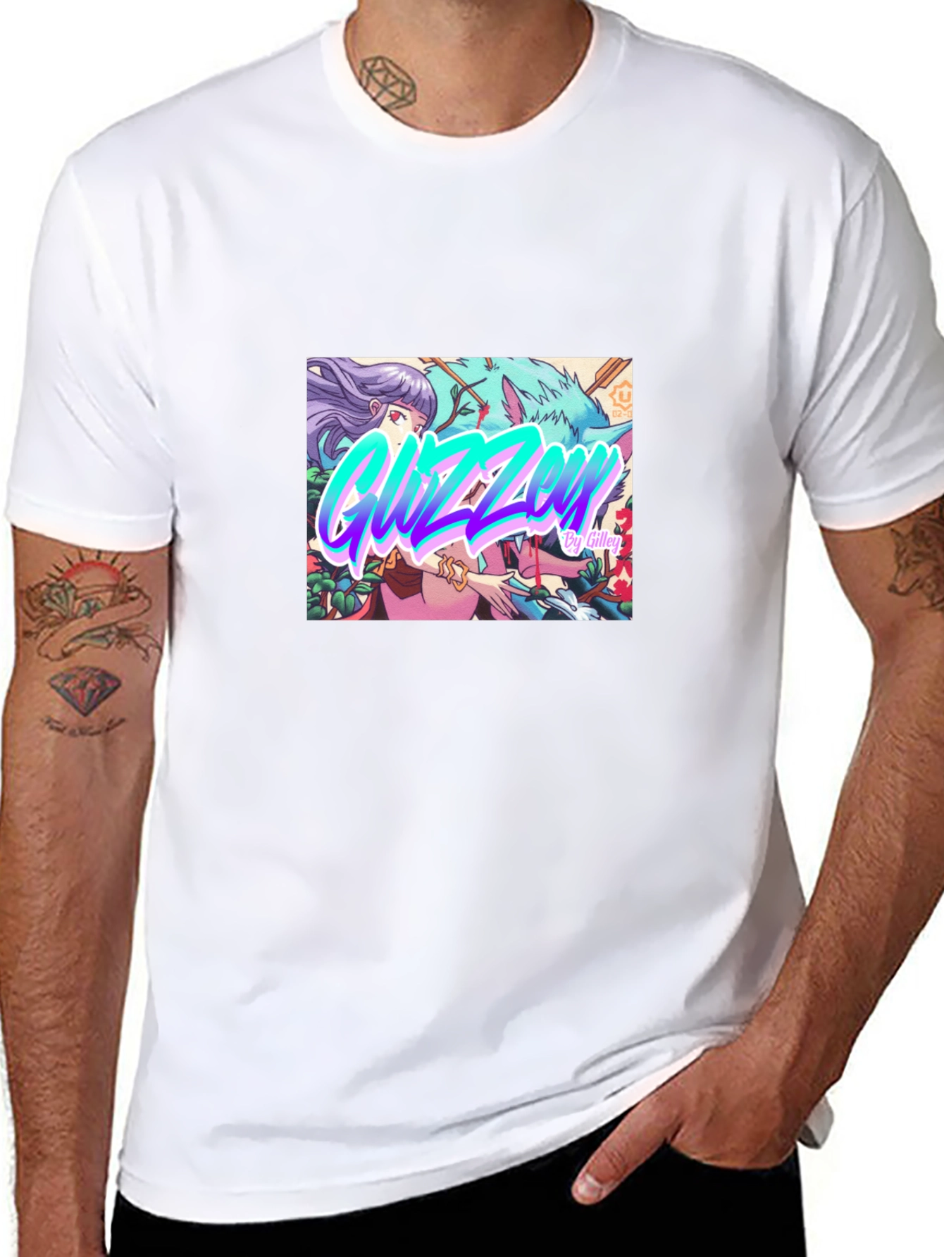 Guzzen Anime Art Black T-Shirt