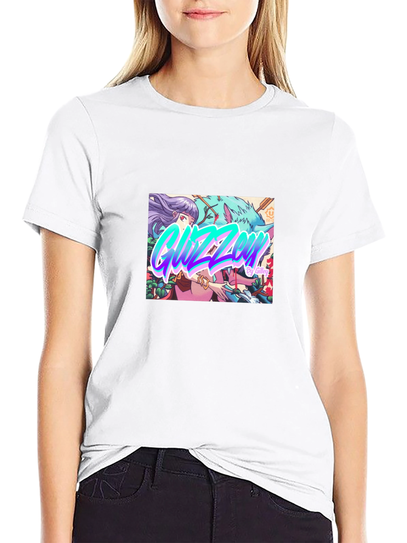 Guzzen Anime Art Black T-Shirt