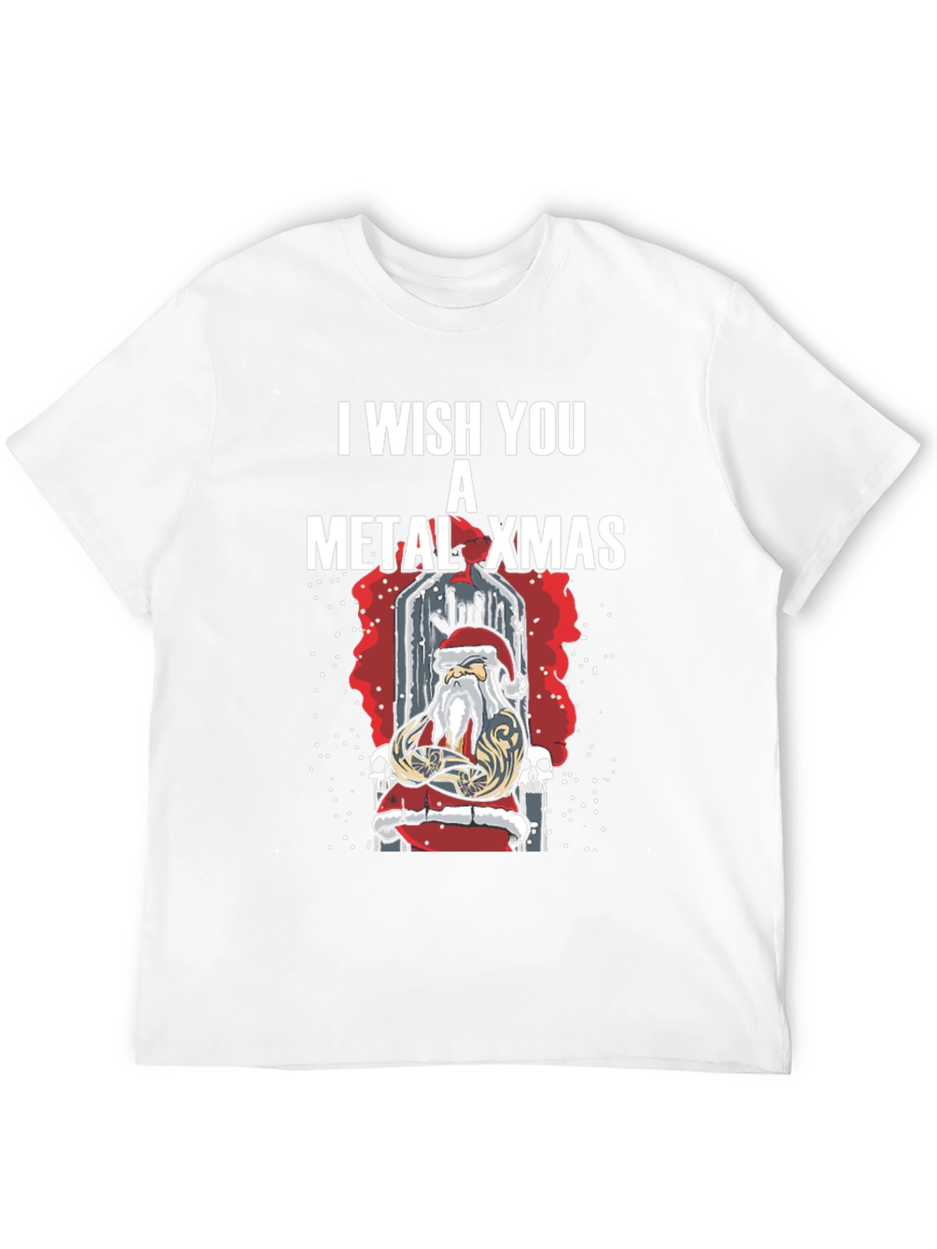 Metal Xmas T-Shirt - Heavy Santa Claus Design