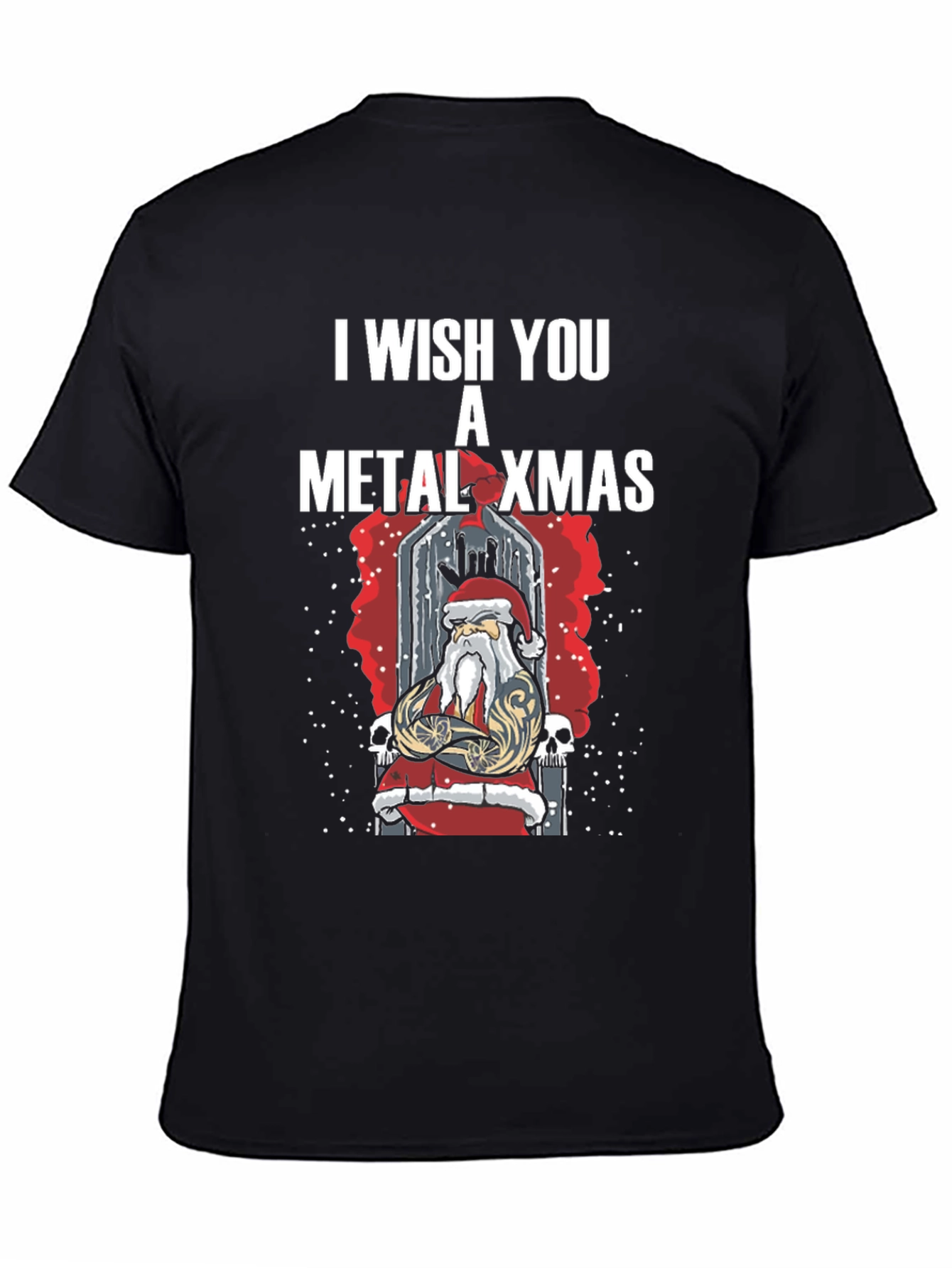 Metal Xmas T-Shirt - Heavy Santa Claus Design
