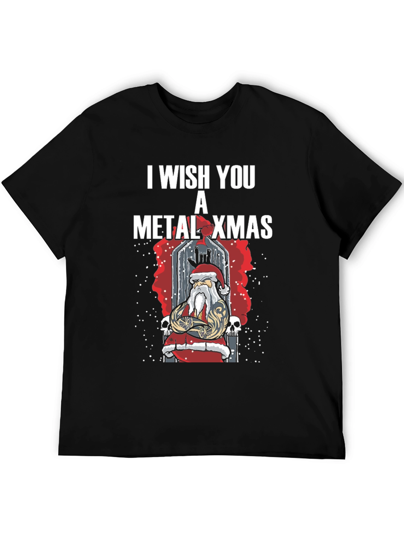 Metal Xmas T-Shirt - Heavy Santa Claus Design