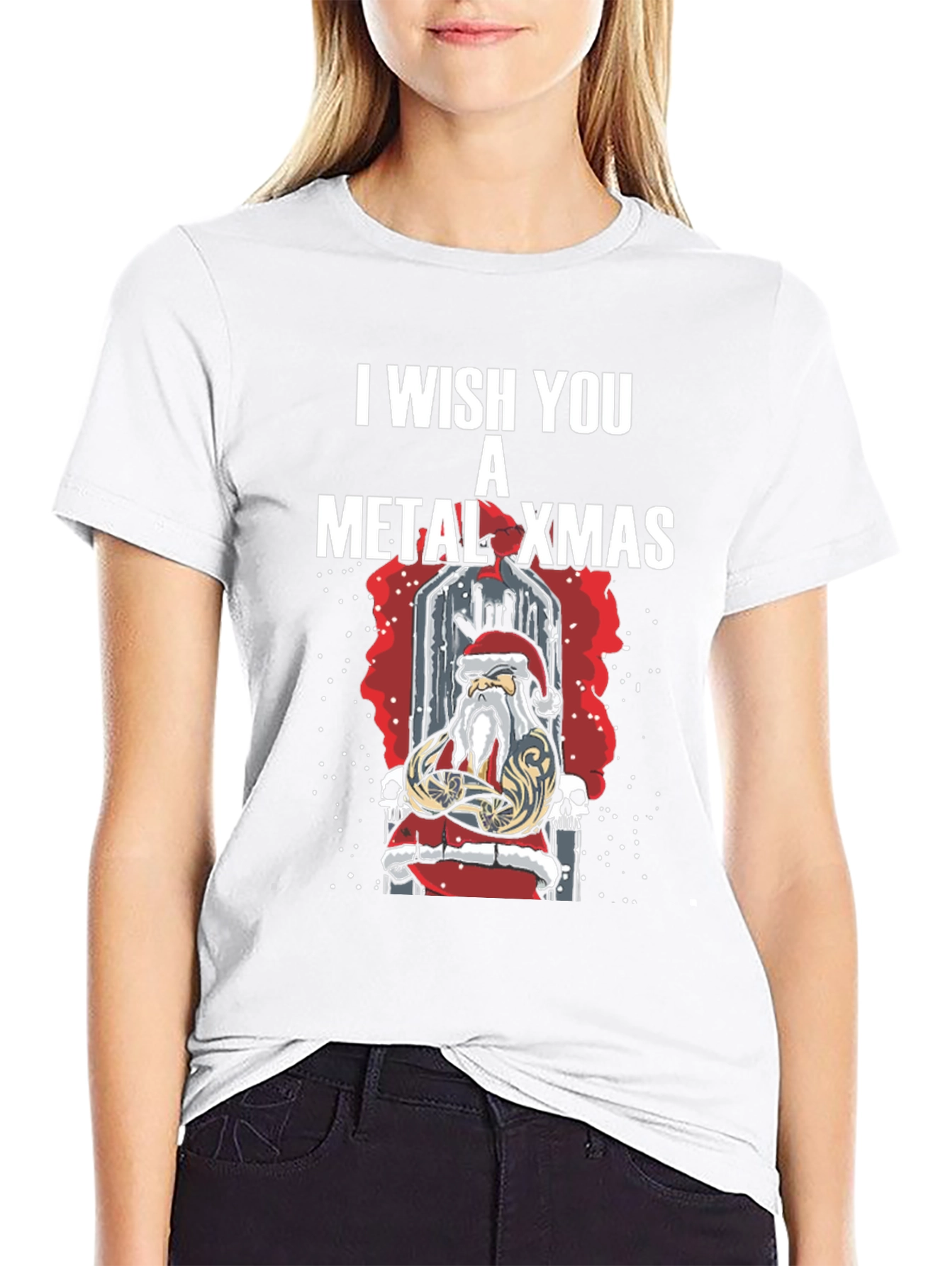 Metal Xmas T-Shirt - Heavy Santa Claus Design