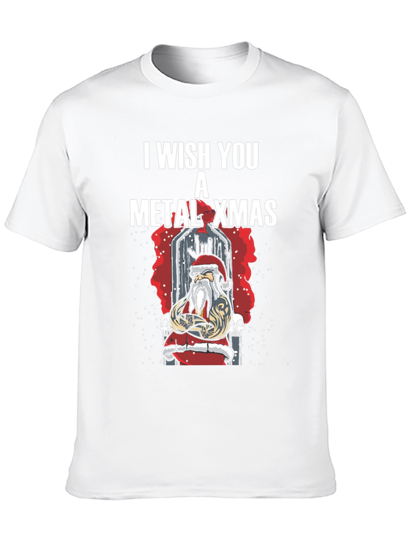 Metal Xmas T-Shirt - Heavy Santa Claus Design