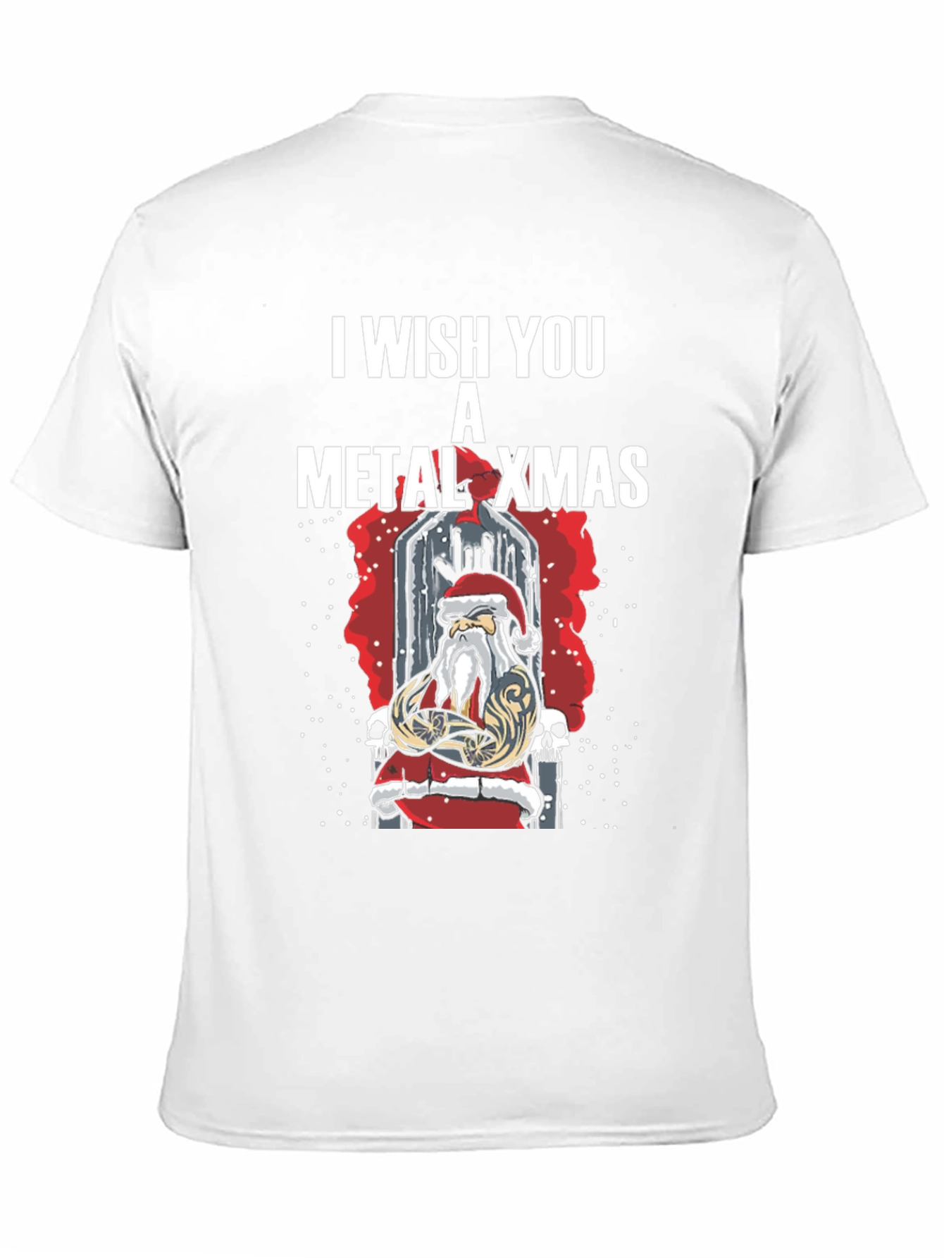 Metal Xmas T-Shirt - Heavy Santa Claus Design