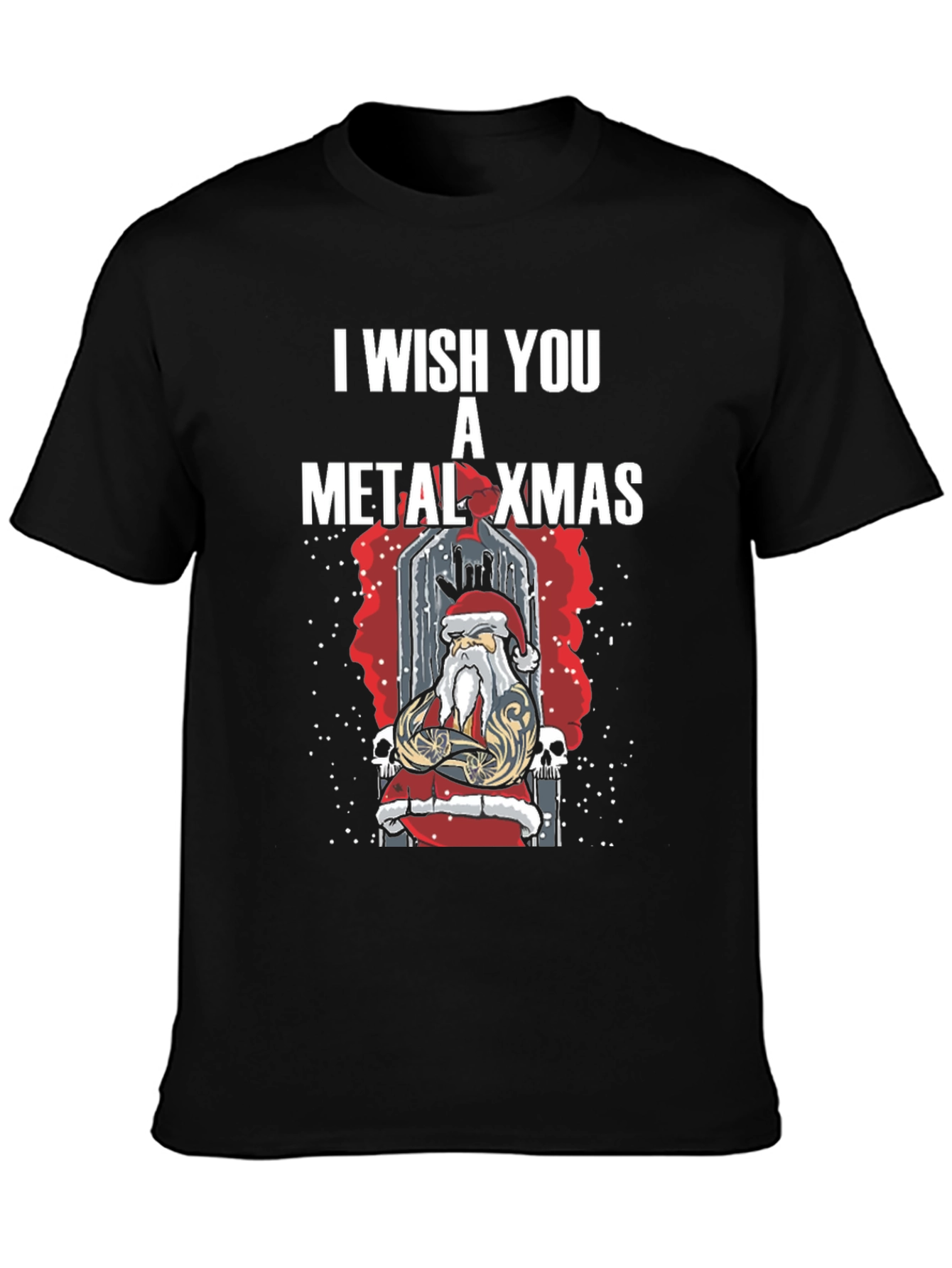 Metal Xmas T-Shirt - Heavy Santa Claus Design