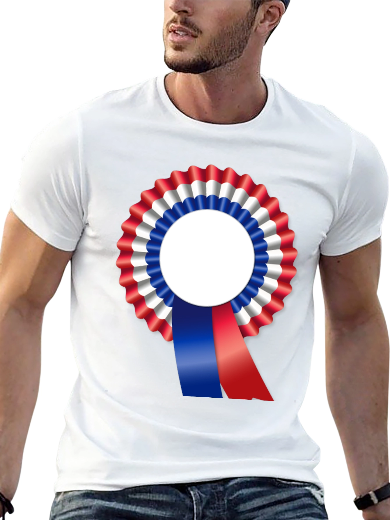 Patriotic Rosette Graphic Tee - Black Unisex Shirt