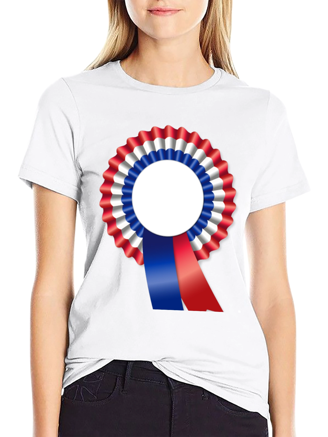 Patriotic Rosette Graphic Tee - Black Unisex Shirt
