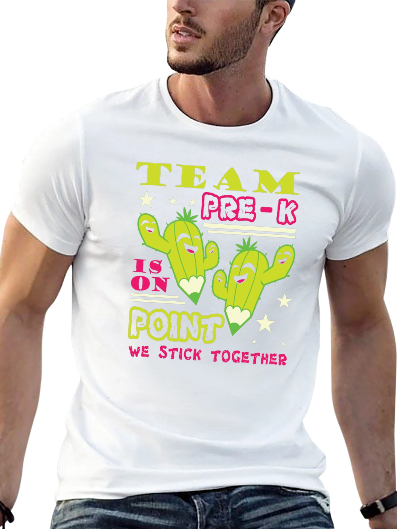Team Pre-K Cactus T-Shirt - We Stick Together