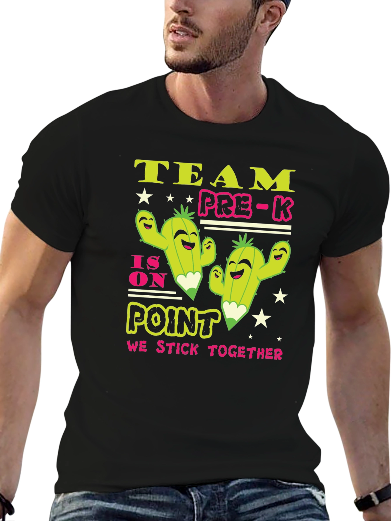 Team Pre-K Cactus T-Shirt - We Stick Together
