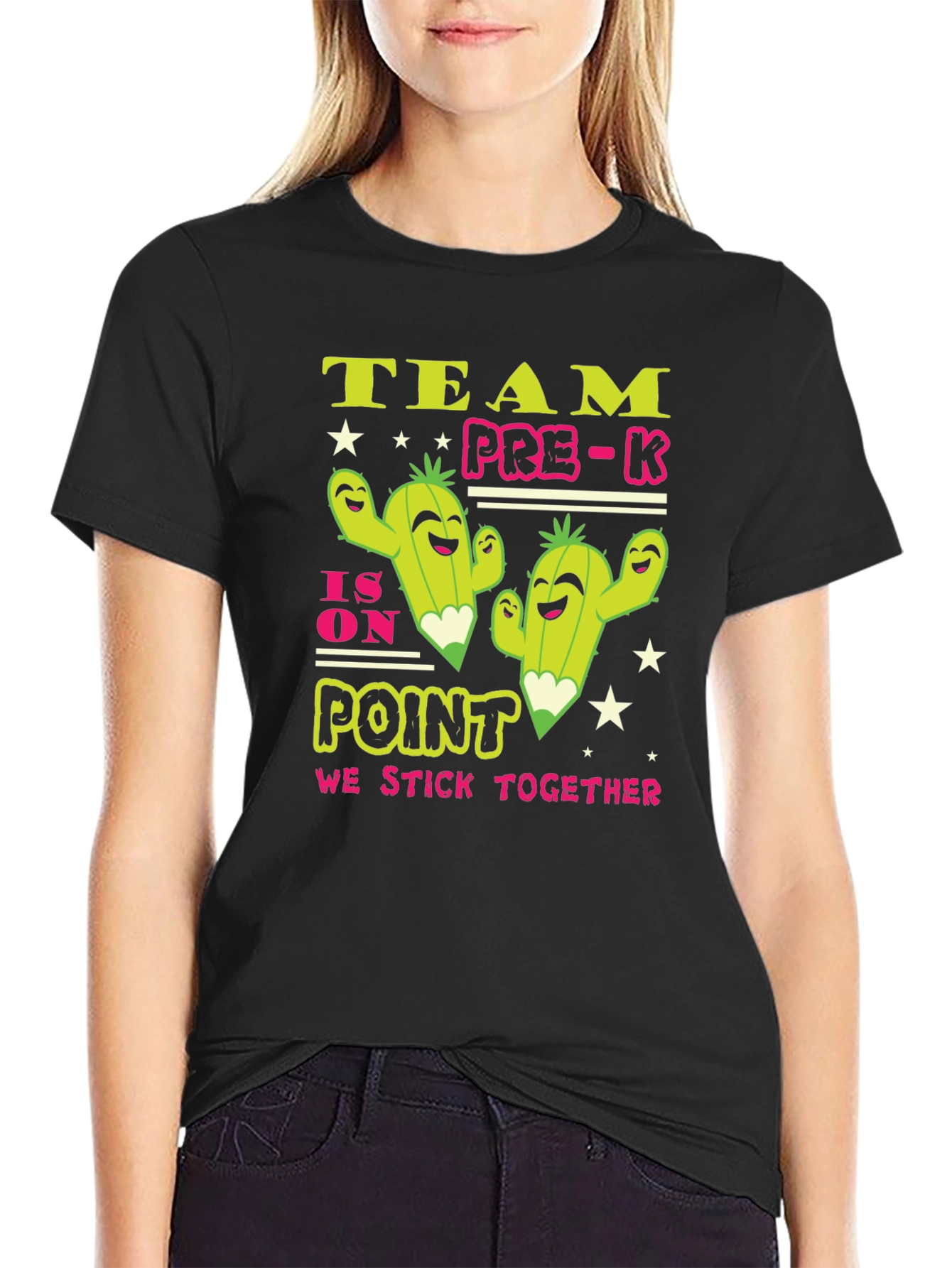 Team Pre-K Cactus T-Shirt - We Stick Together