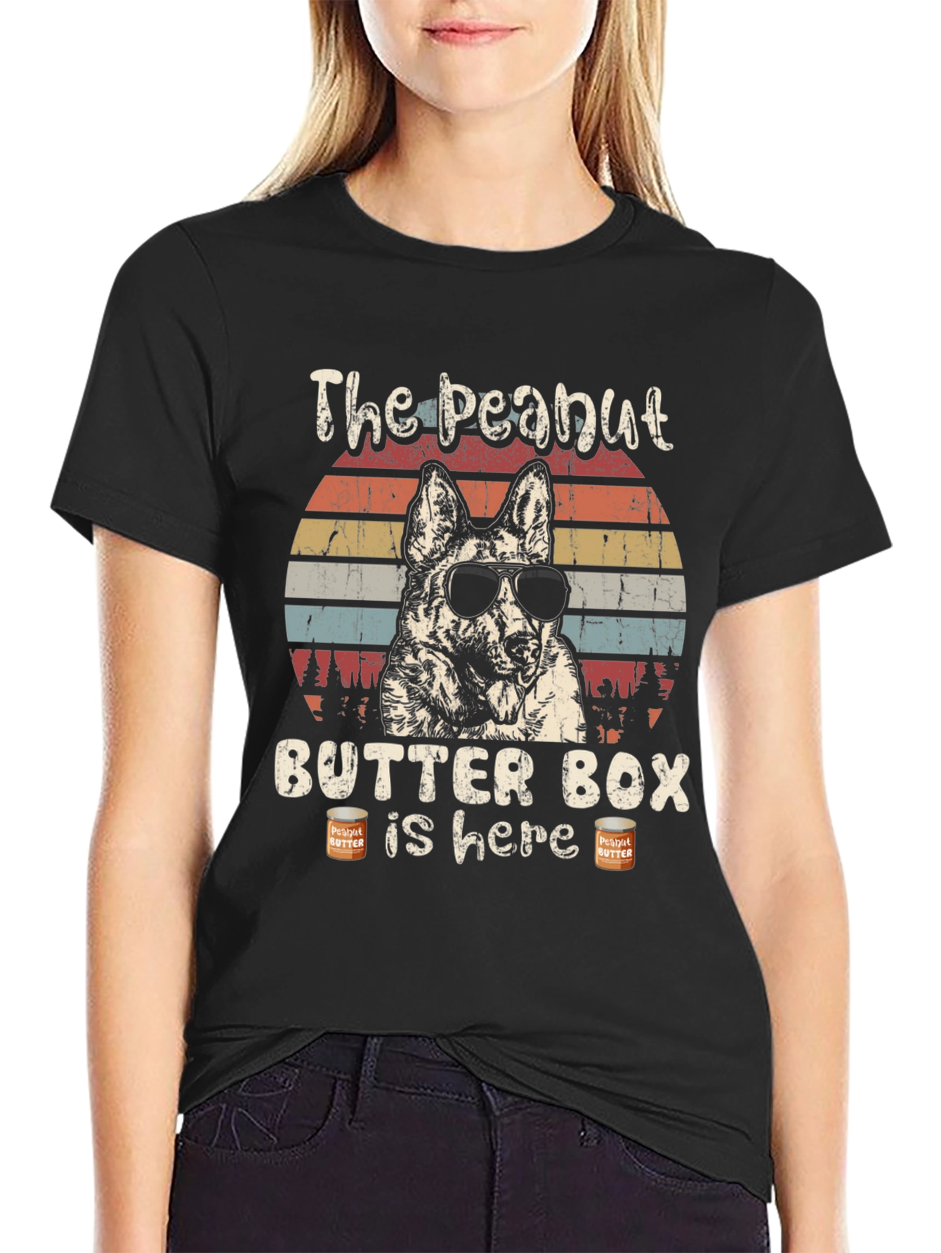 Peanut Butter Box Dog Graphic T-Shirt