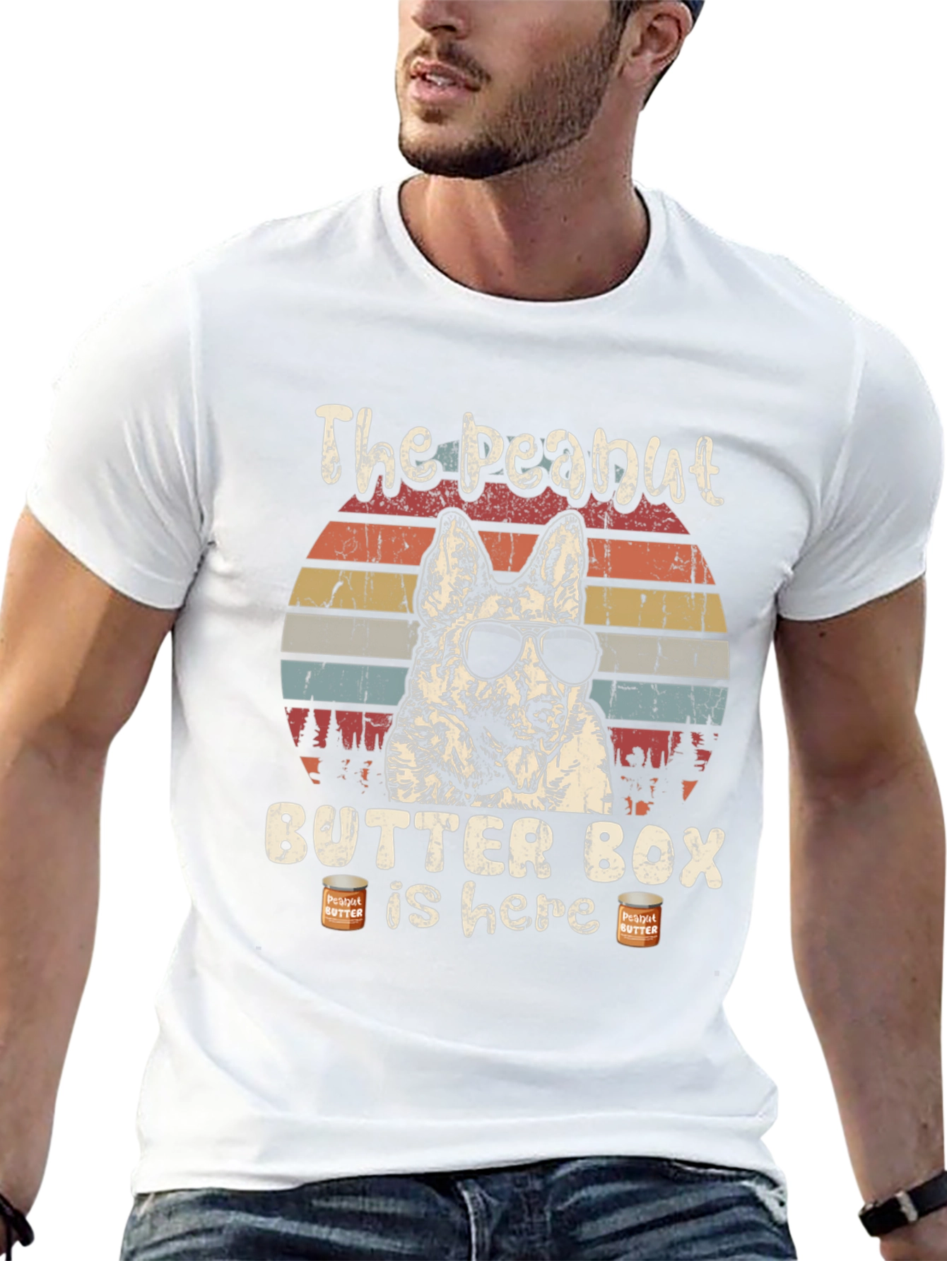 Peanut Butter Box Dog Graphic T-Shirt