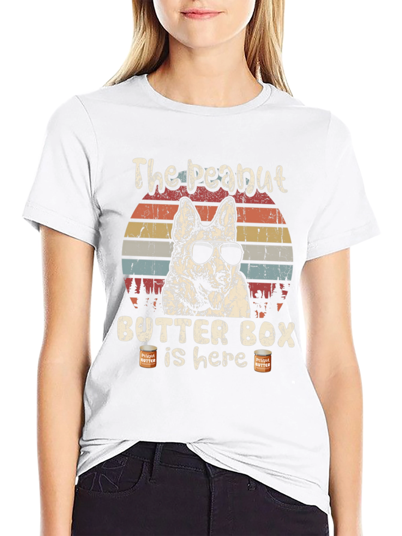 Peanut Butter Box Dog Graphic T-Shirt