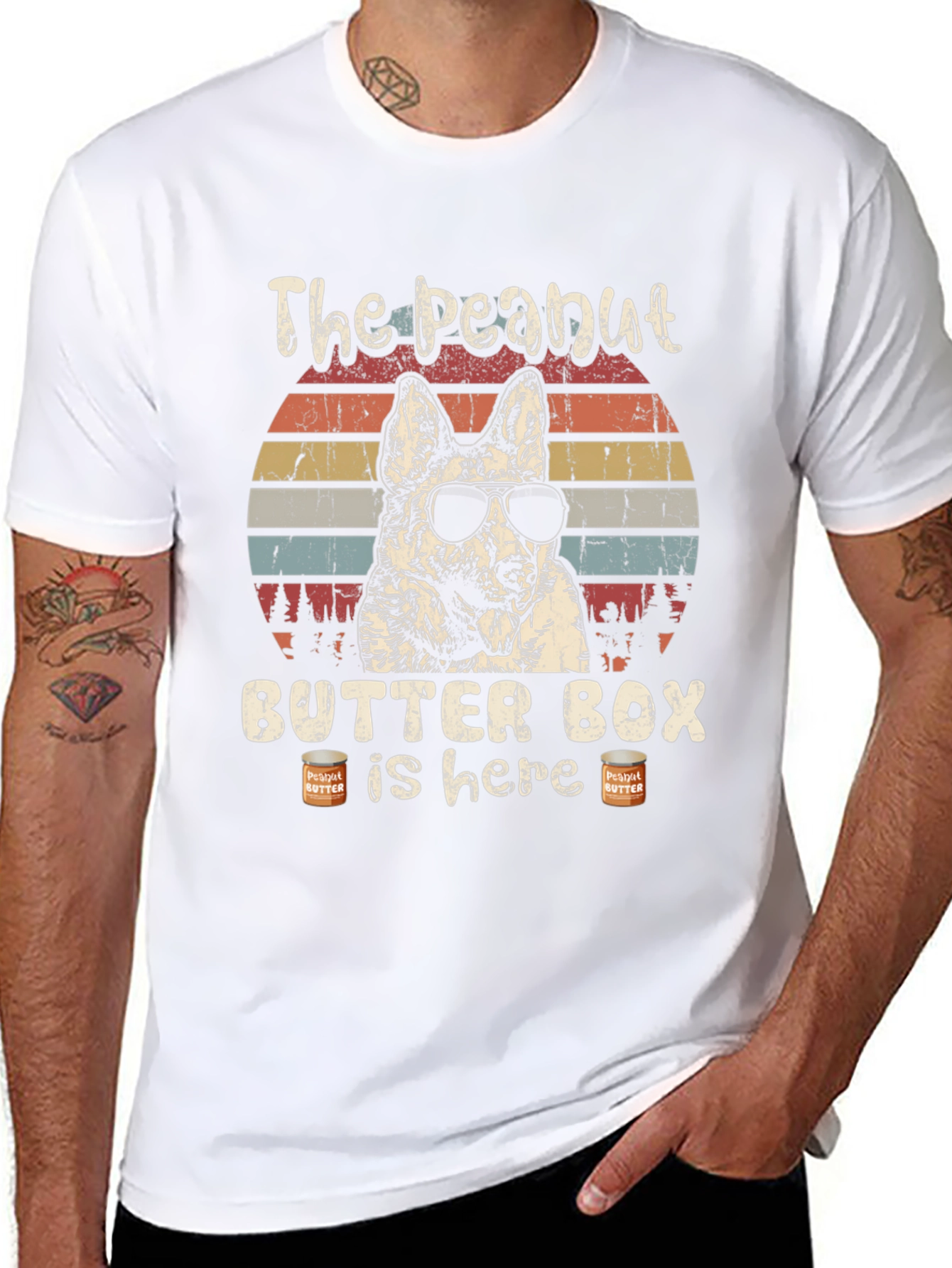 Peanut Butter Box Dog Graphic T-Shirt